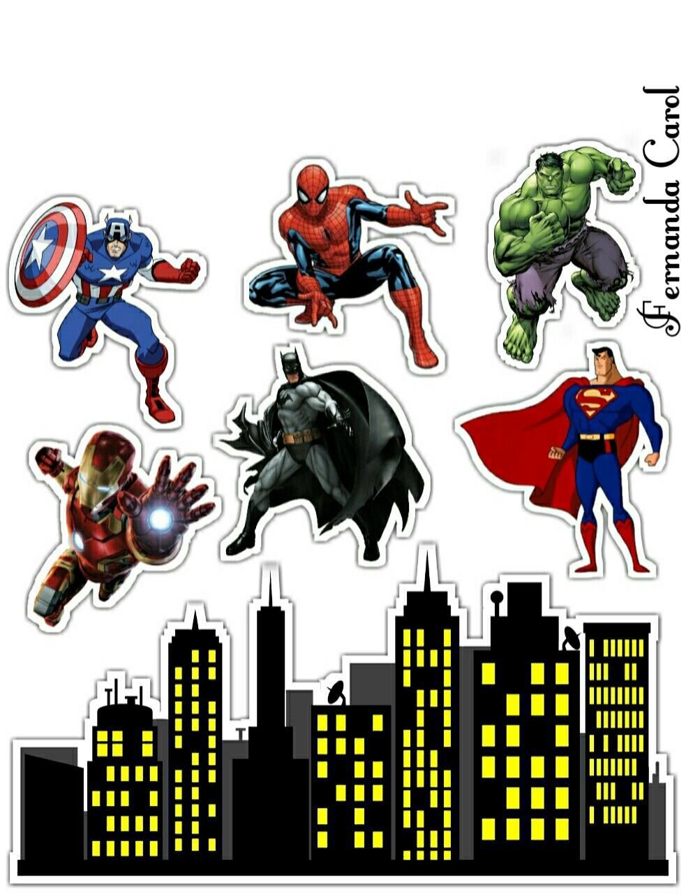 Герои Марвел печать на торт