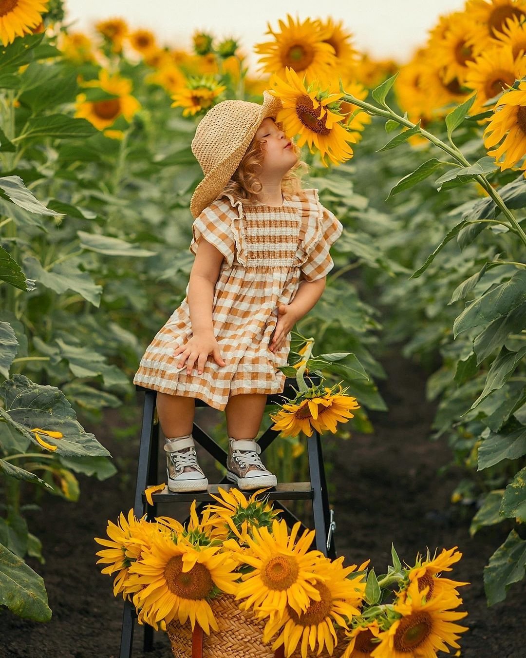 Девочка с подсолнухами