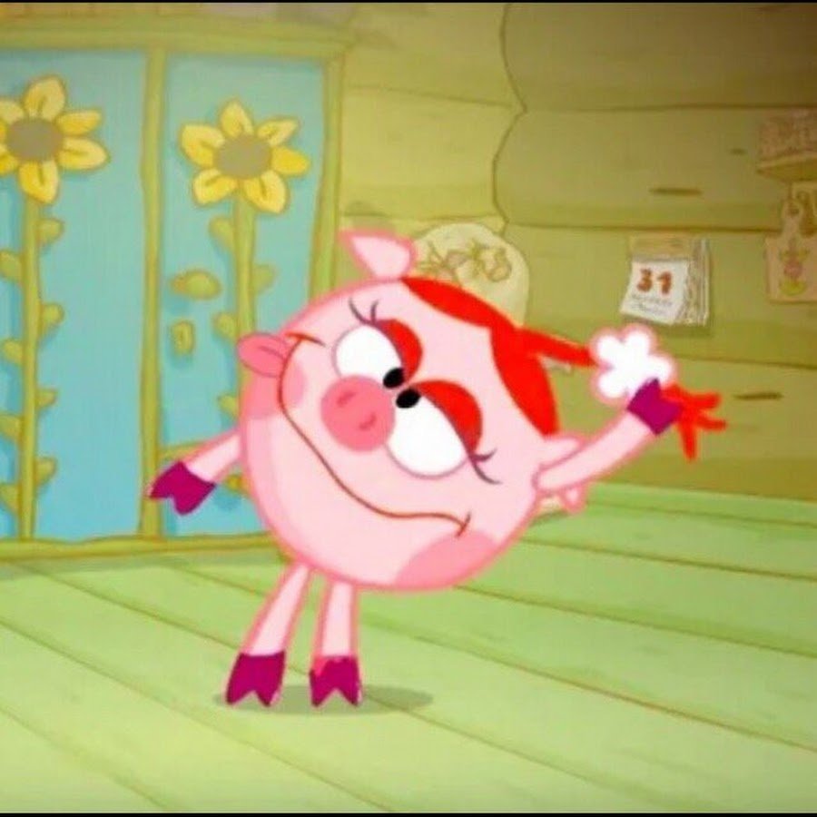 Нюша из смешариков в очках