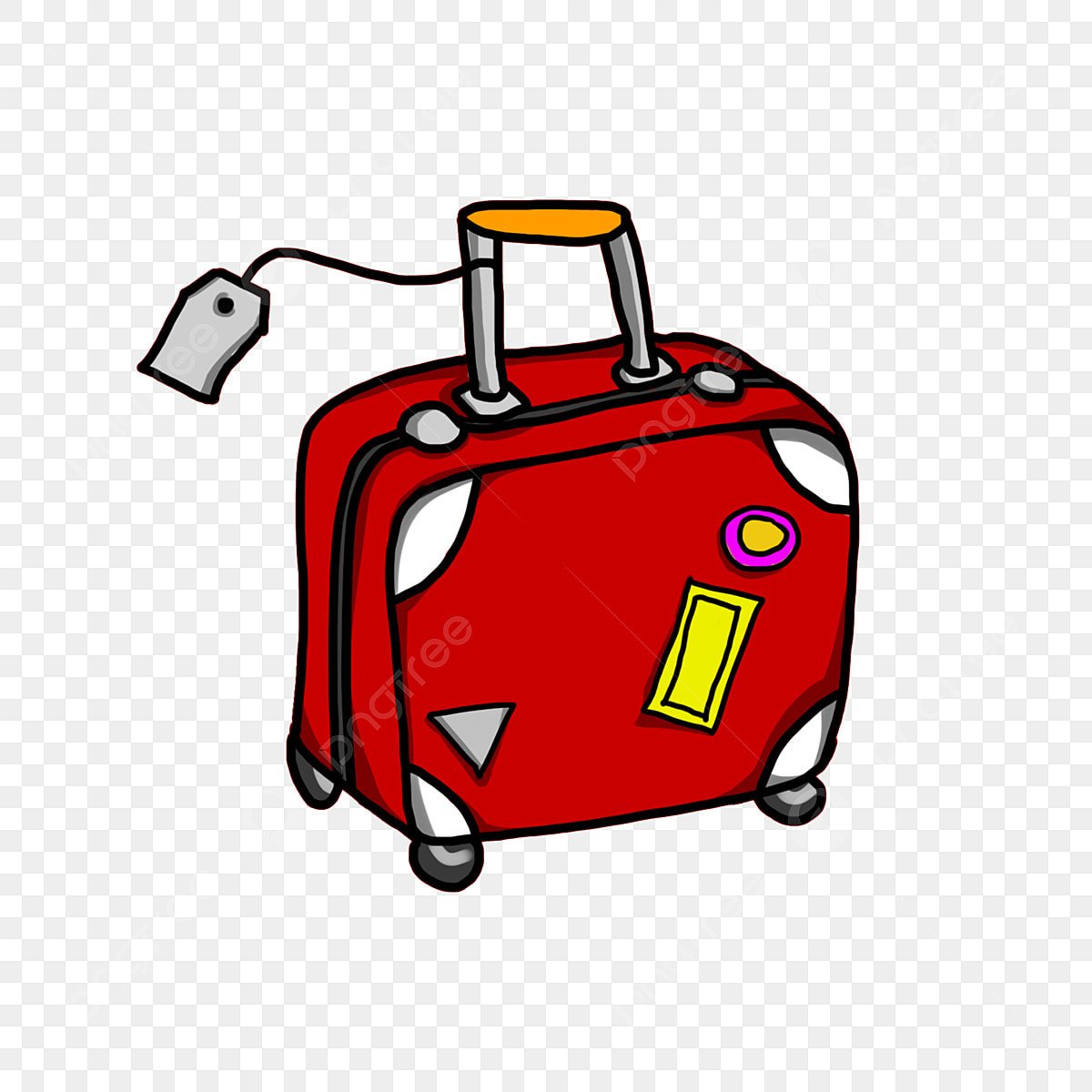 Красный чемодан мультяшный
