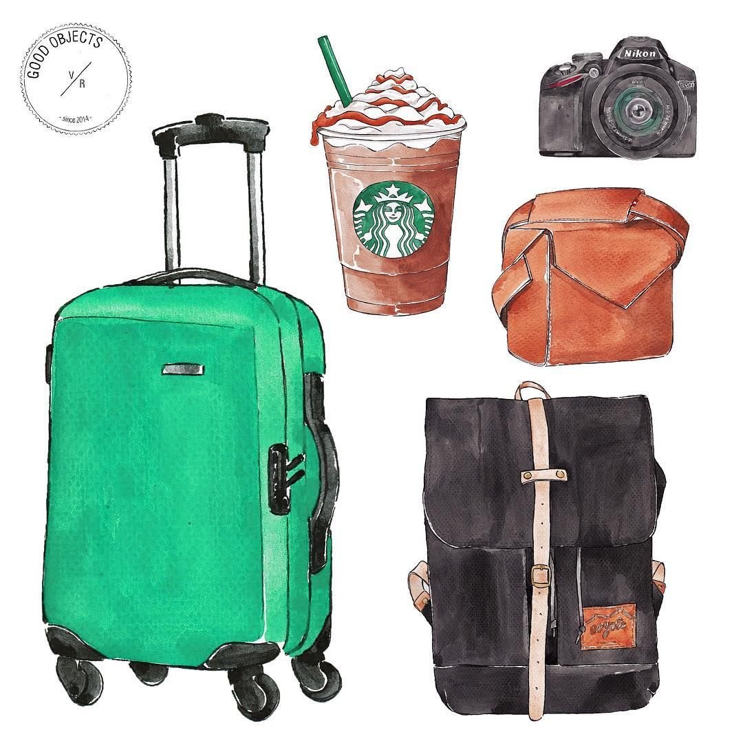 Чемодан акварель