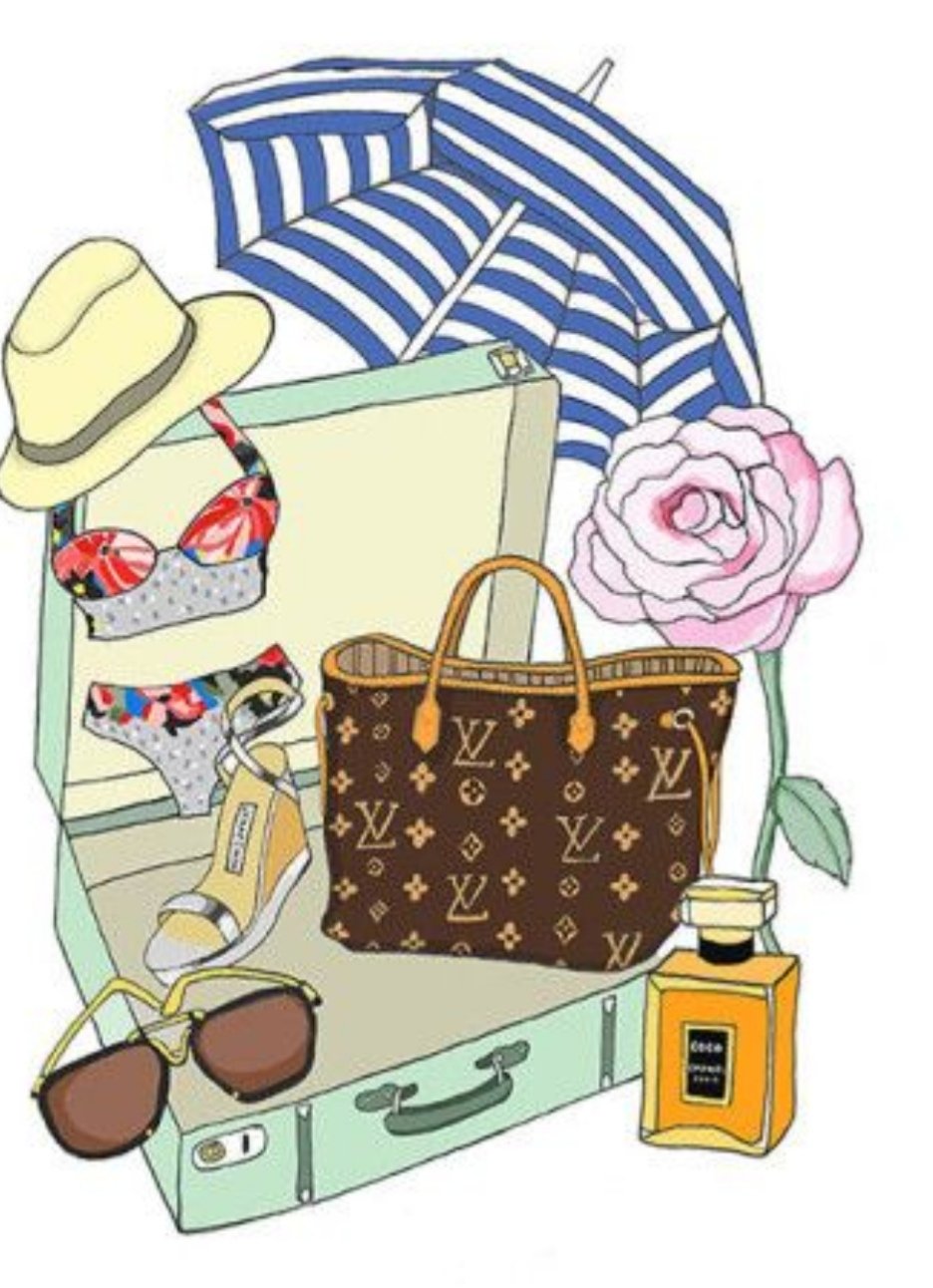 Модные иллюстрации подарок с сумкой