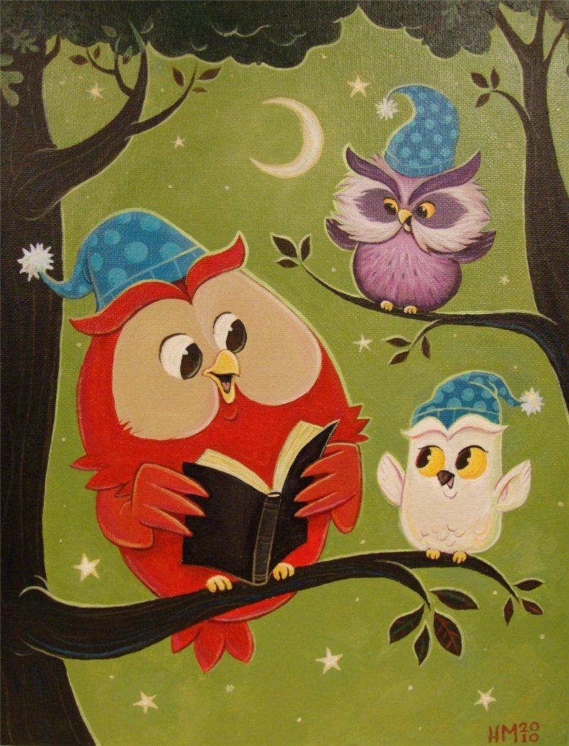 Милые Совушки с цветами