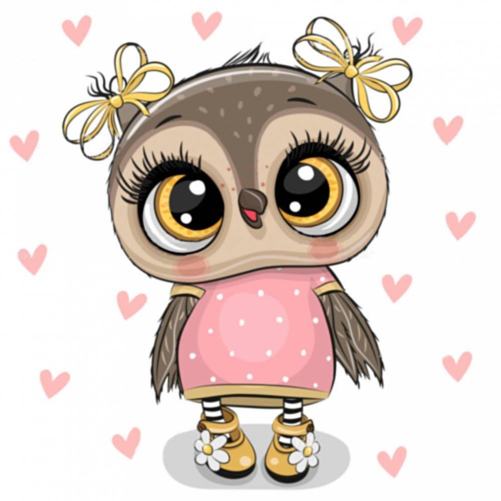 Совушки на белом фоне