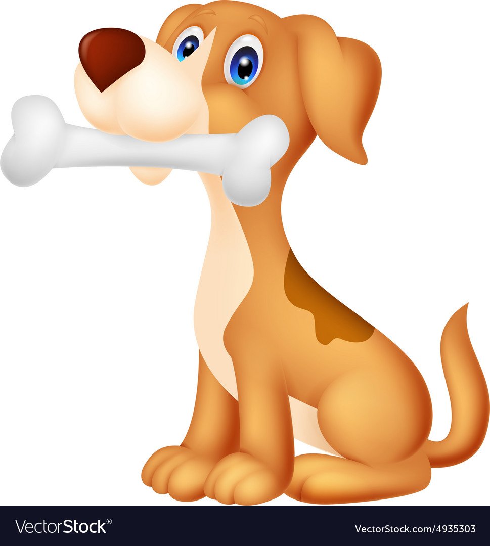 Щенок с косточкой мультяшная