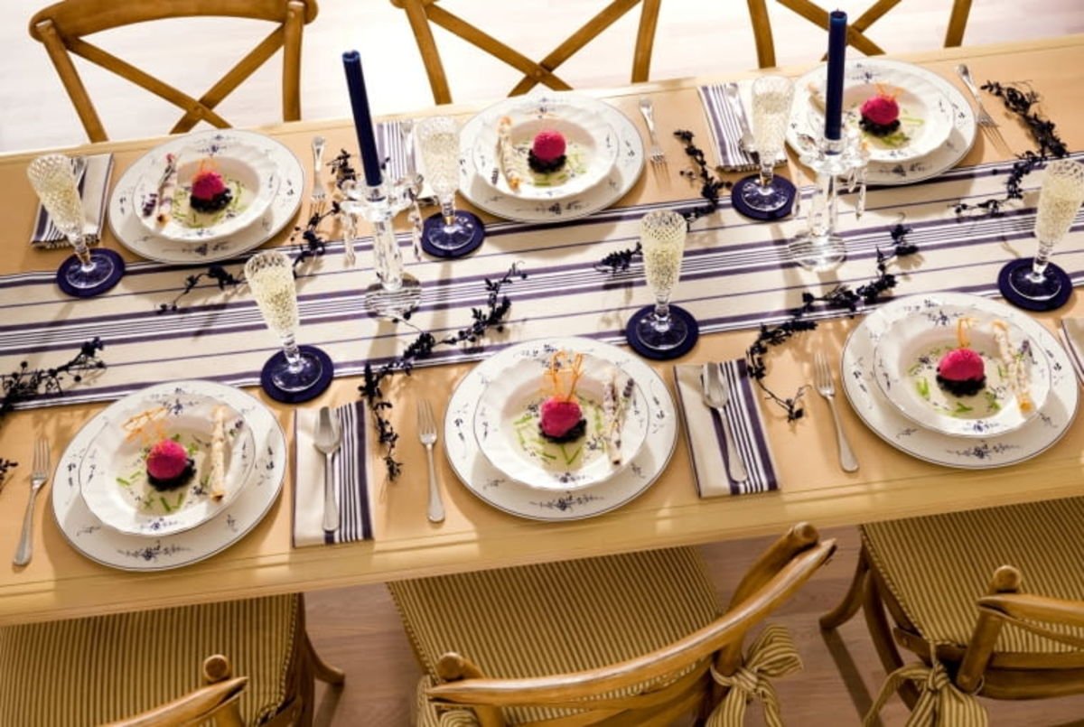 Схема сервировки стола к обеду в ресторане