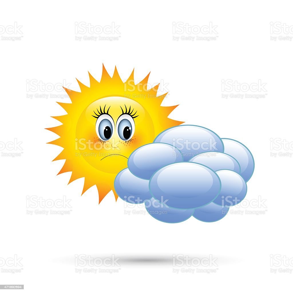 Солнышко без лучиков грустное и тучка