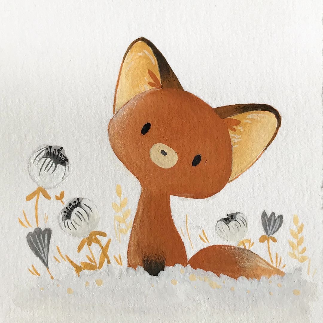 Милые лисички мультяшные