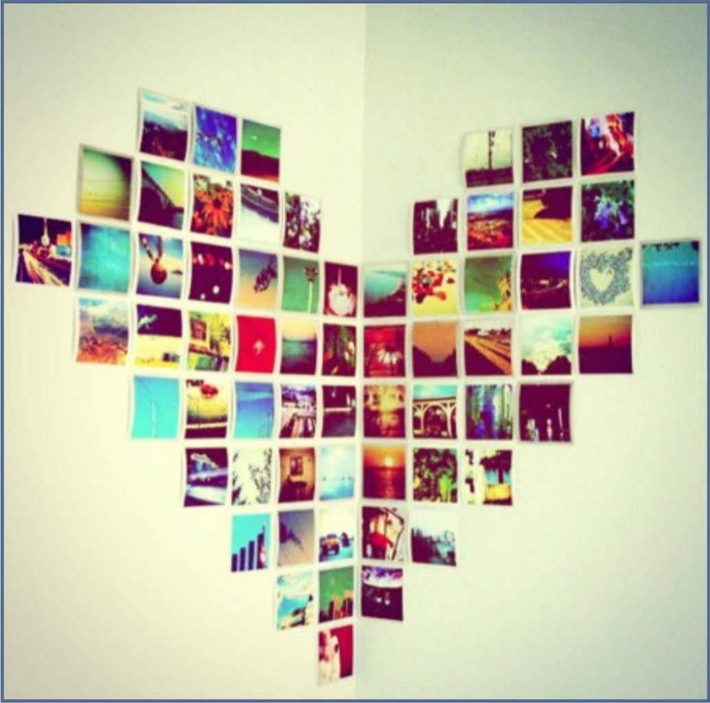 Коллаж из фотографий в виде сердца своими руками