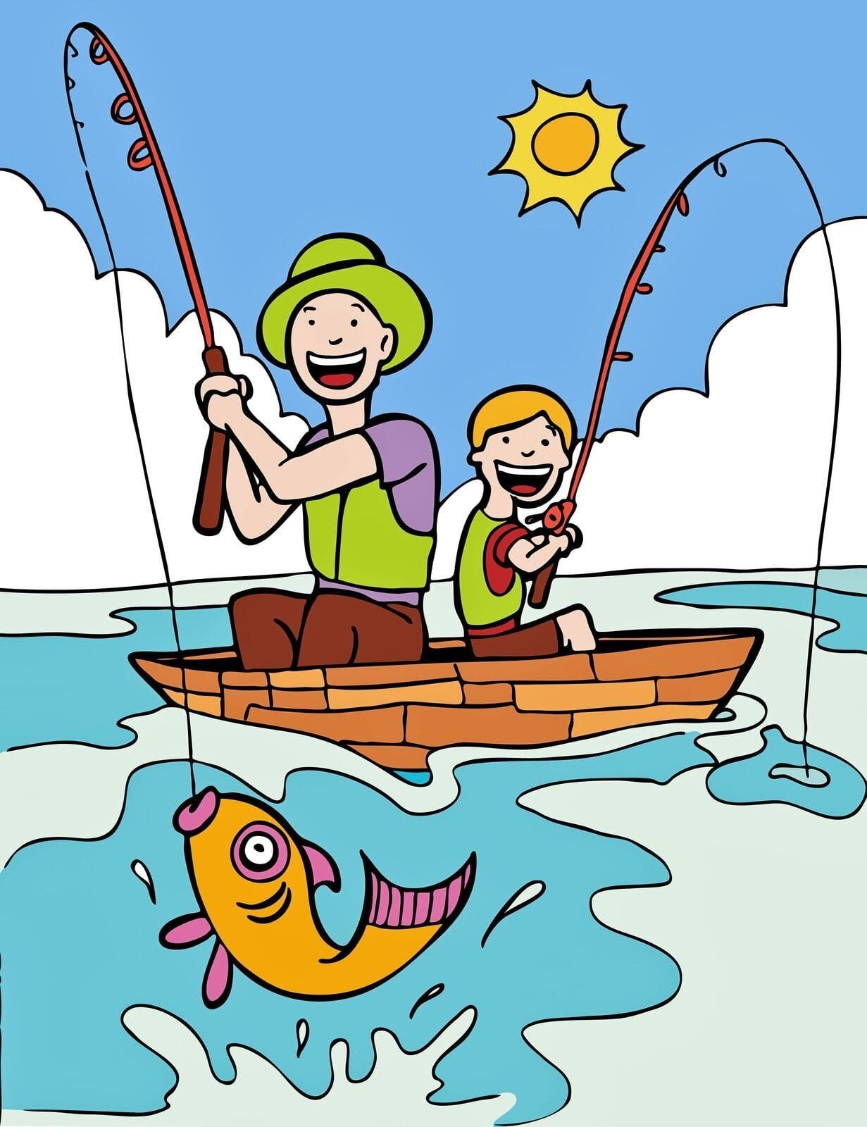 Like go fishing. Рыбалка рисунок. Ребенок Рыбак. Мультяшная лодка Рыбак. Рыбак рисунок.