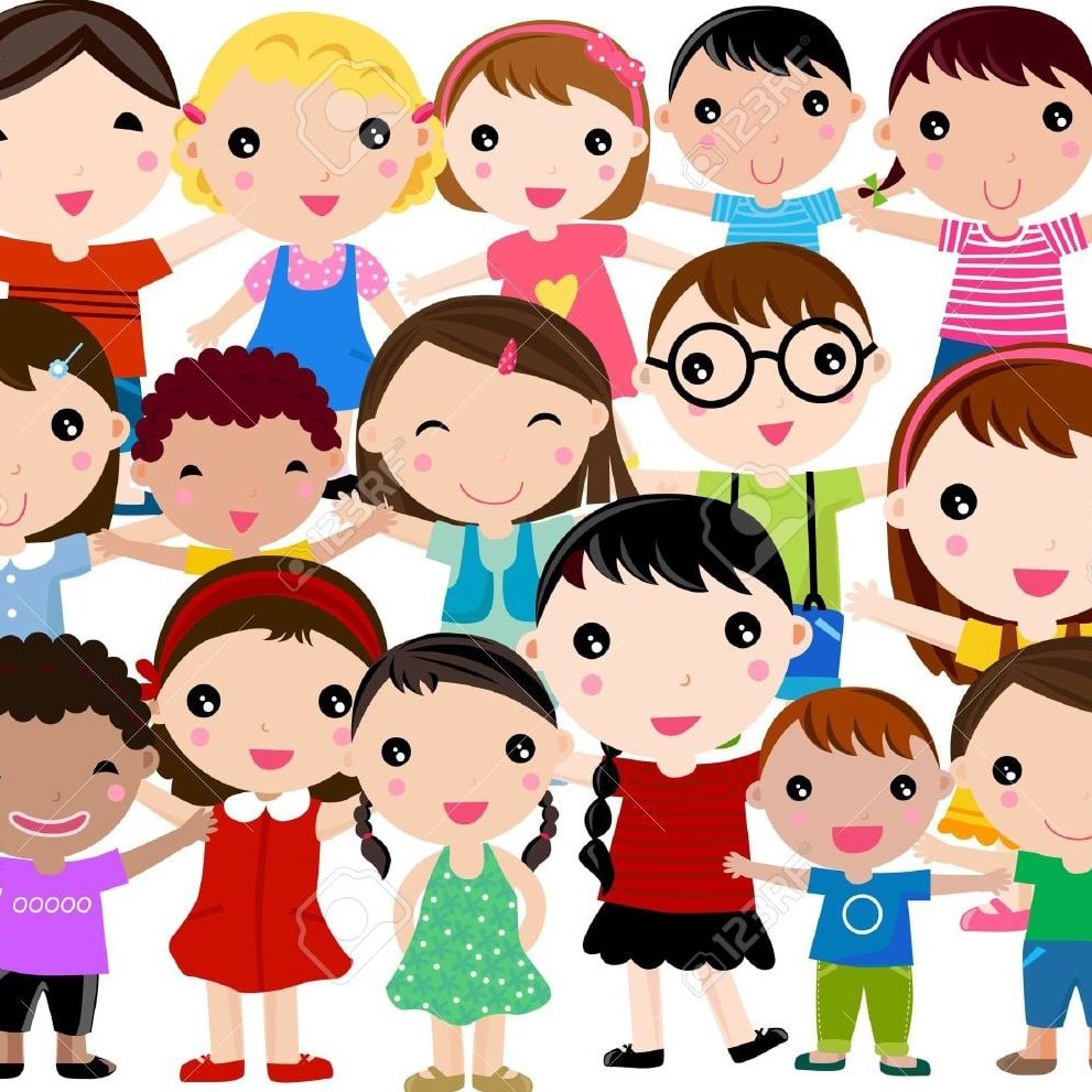 Много мультяшных детей