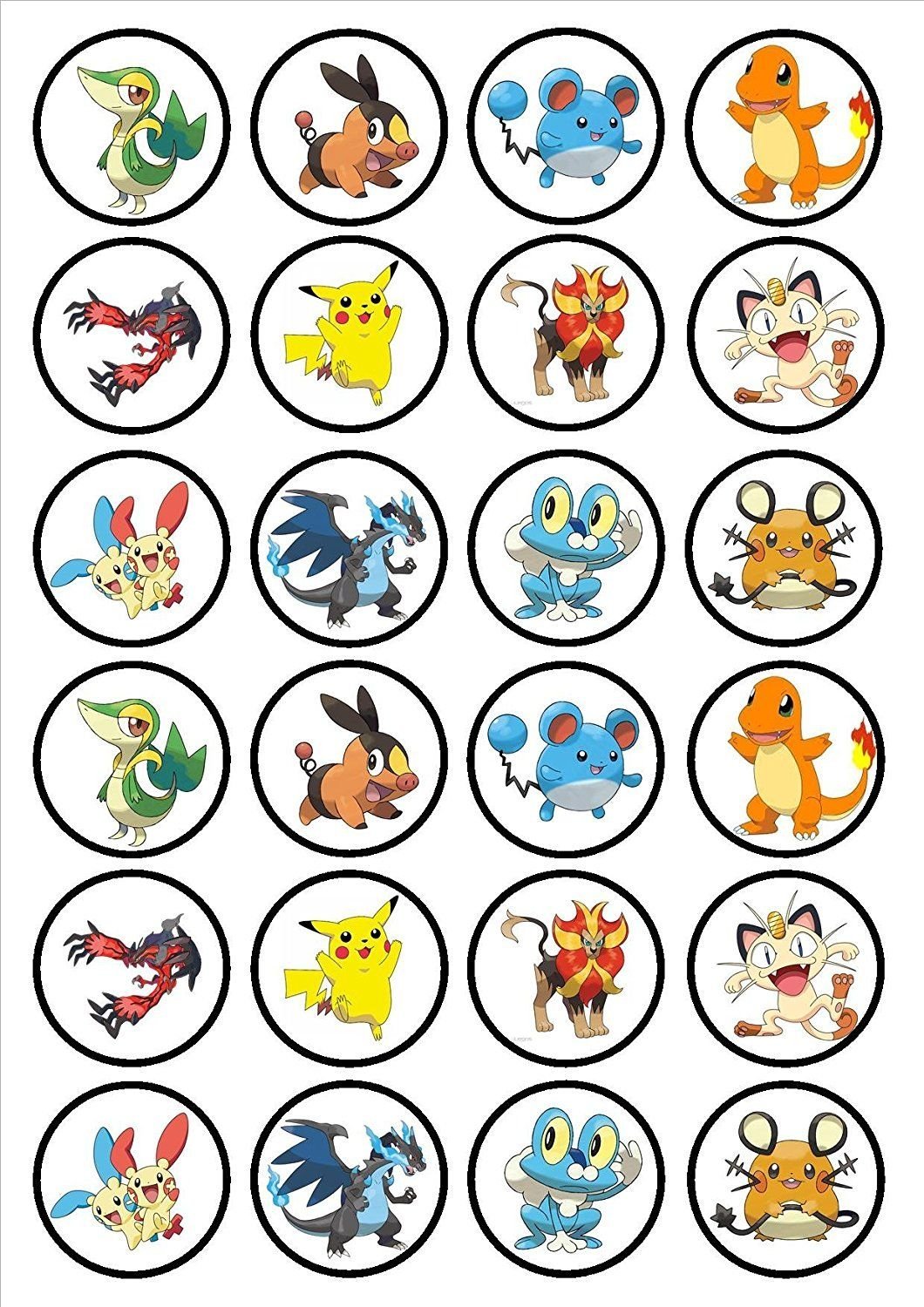 Шаблон для торта с изображением Пикачу