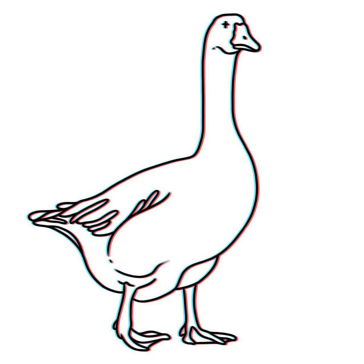 Гусь рисунок для детей карандашом