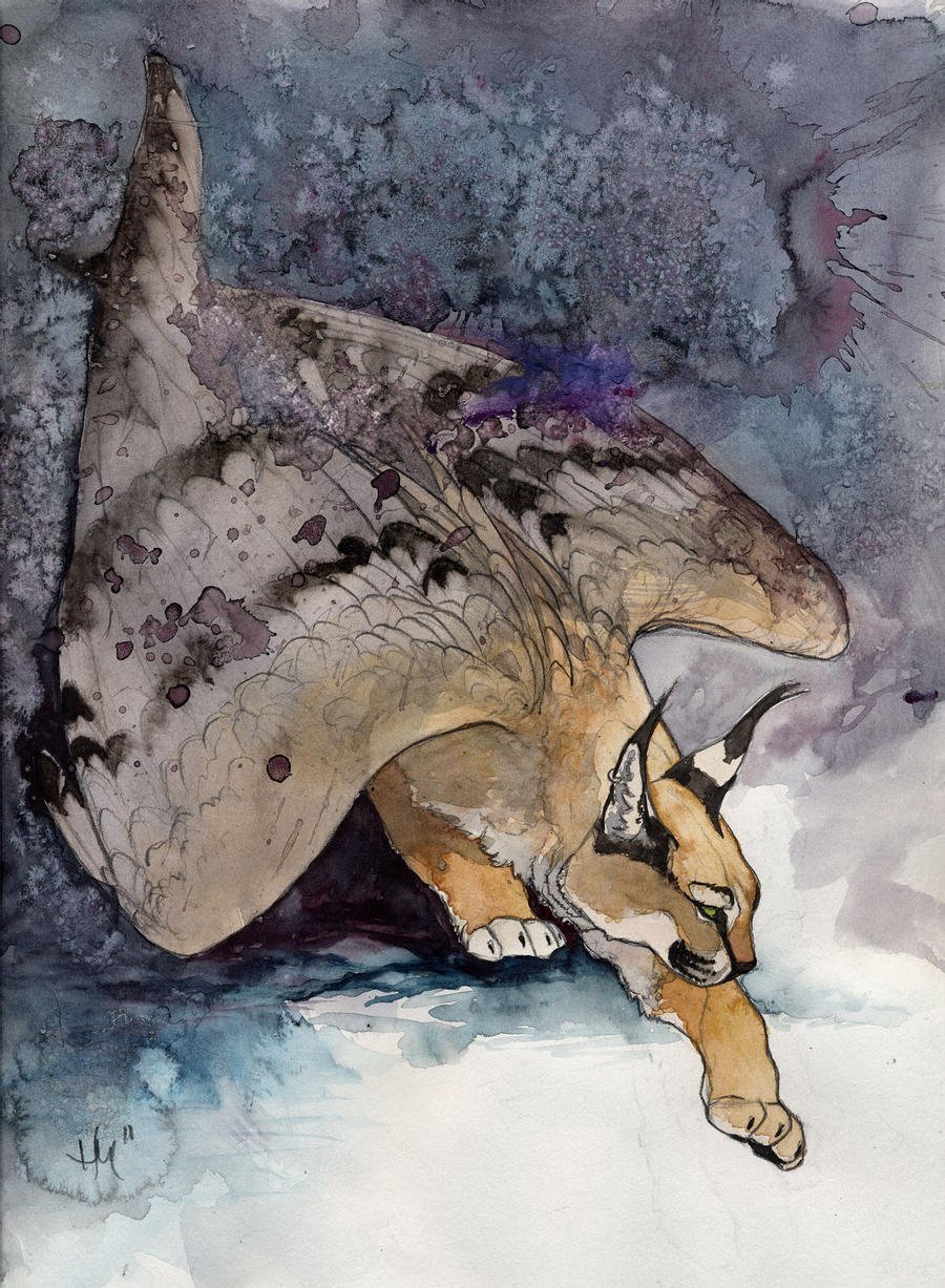 Акварель фантастическое животное