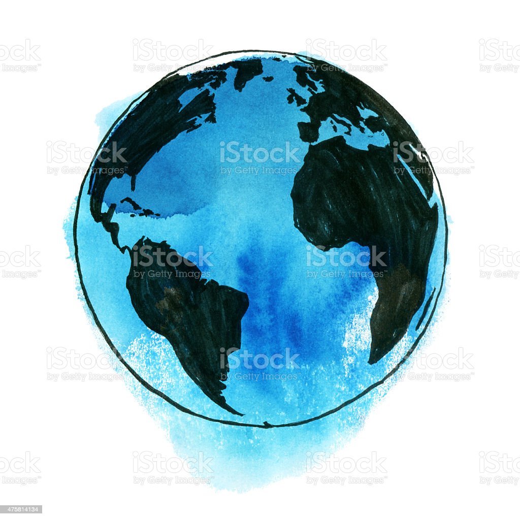 Час земли акварель