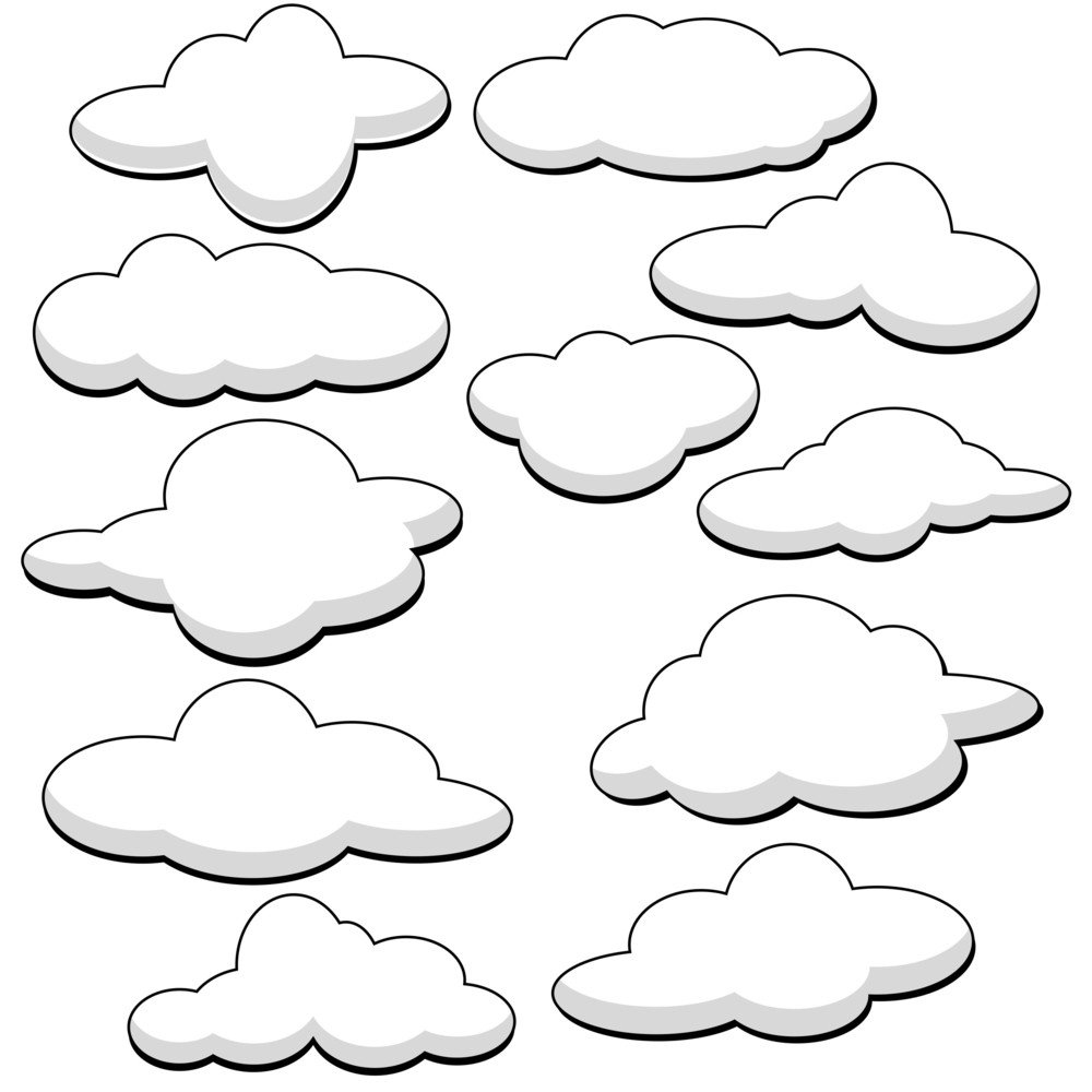 Белые облачка для вырезания