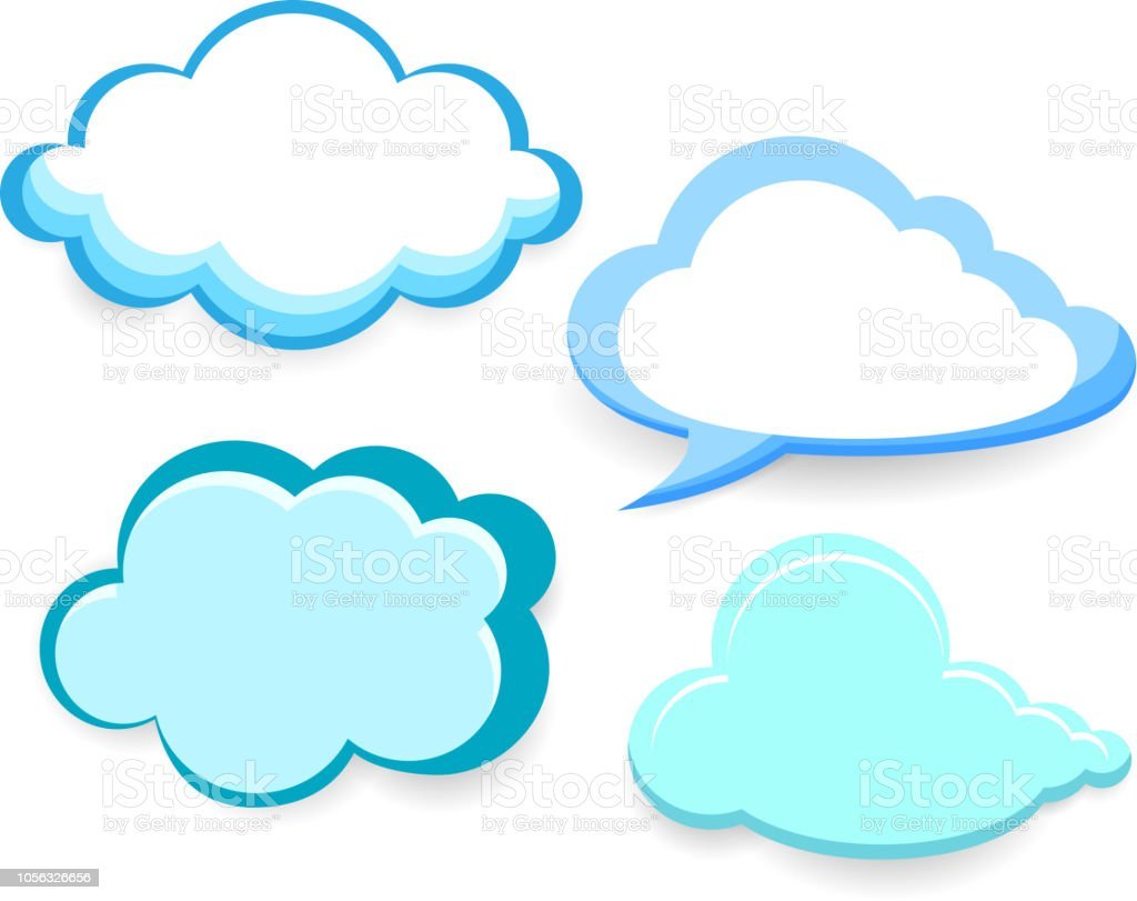 Белое облако с голубым контуром