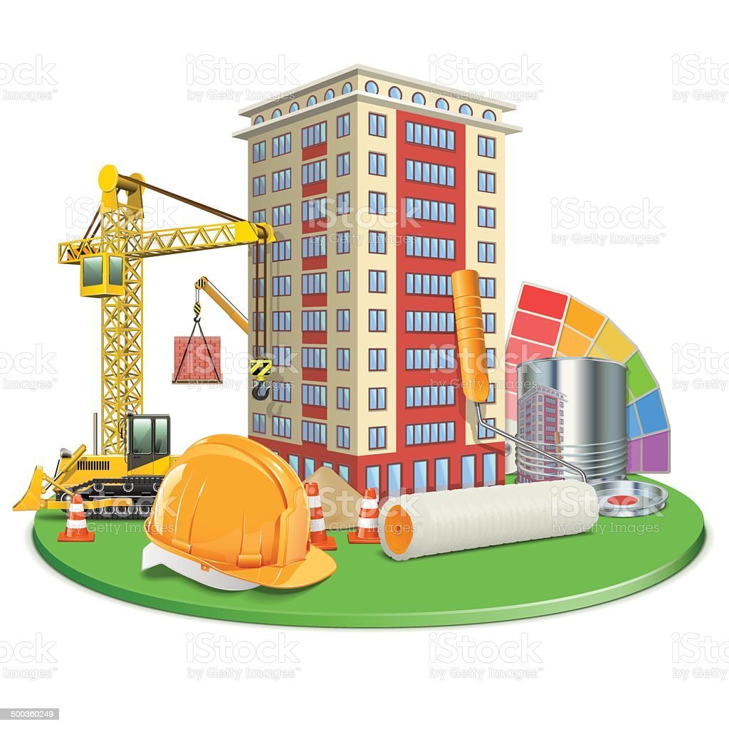 Строящийся дом иллюстрация