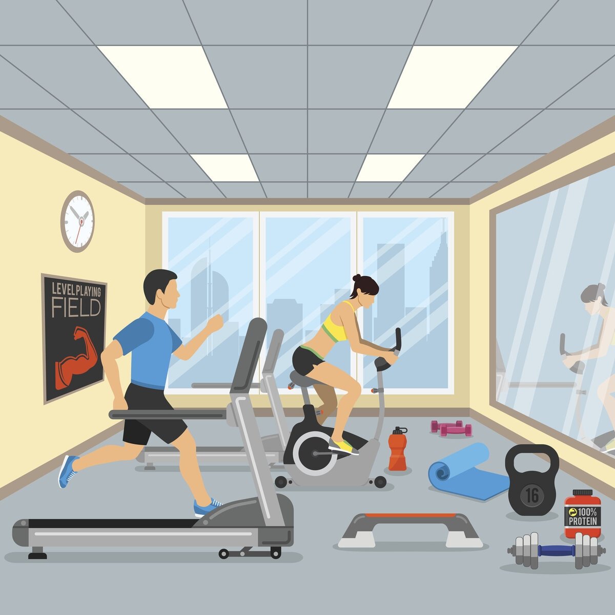 Спортзал мультяшный