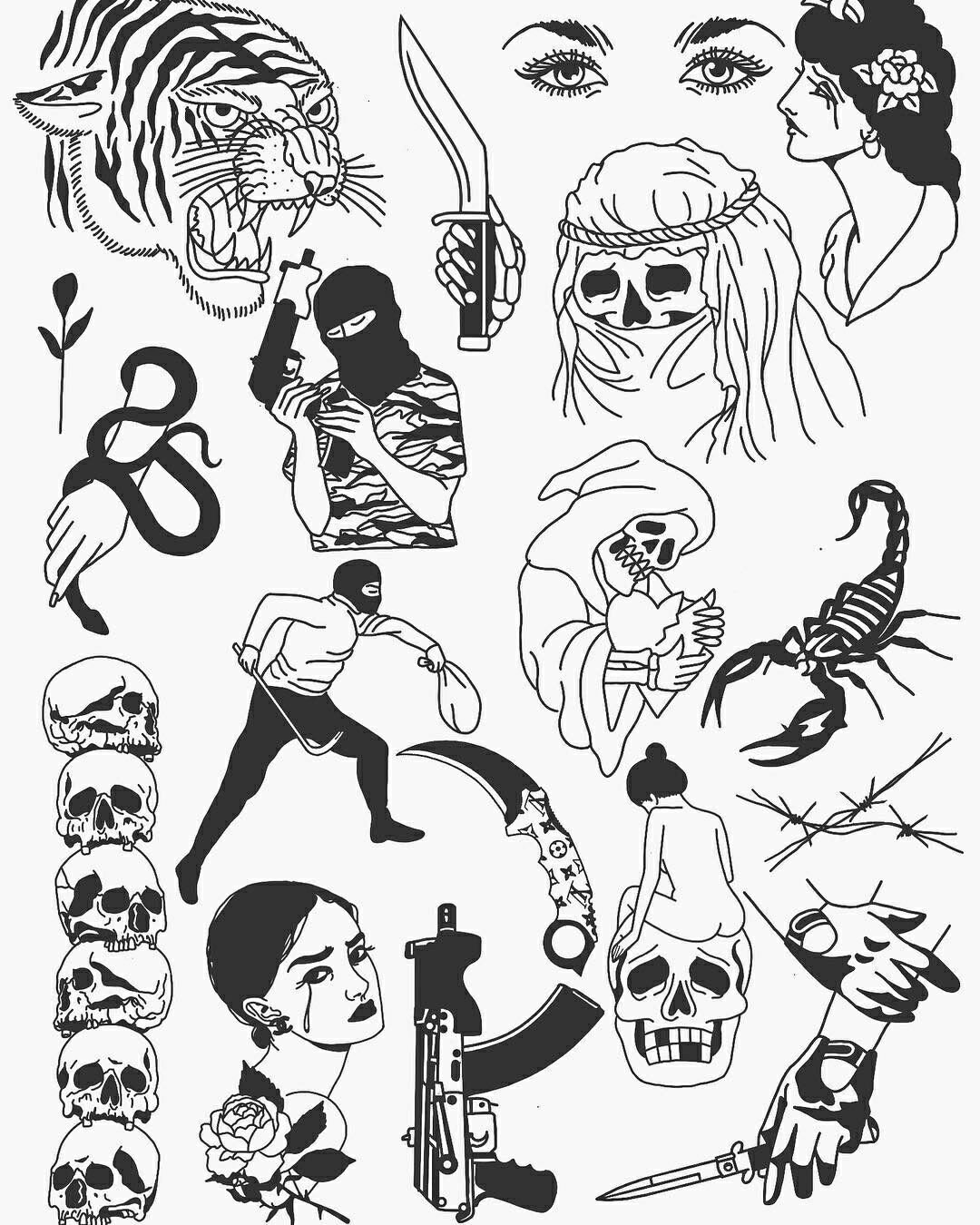 Эскизы татуировок молодежных