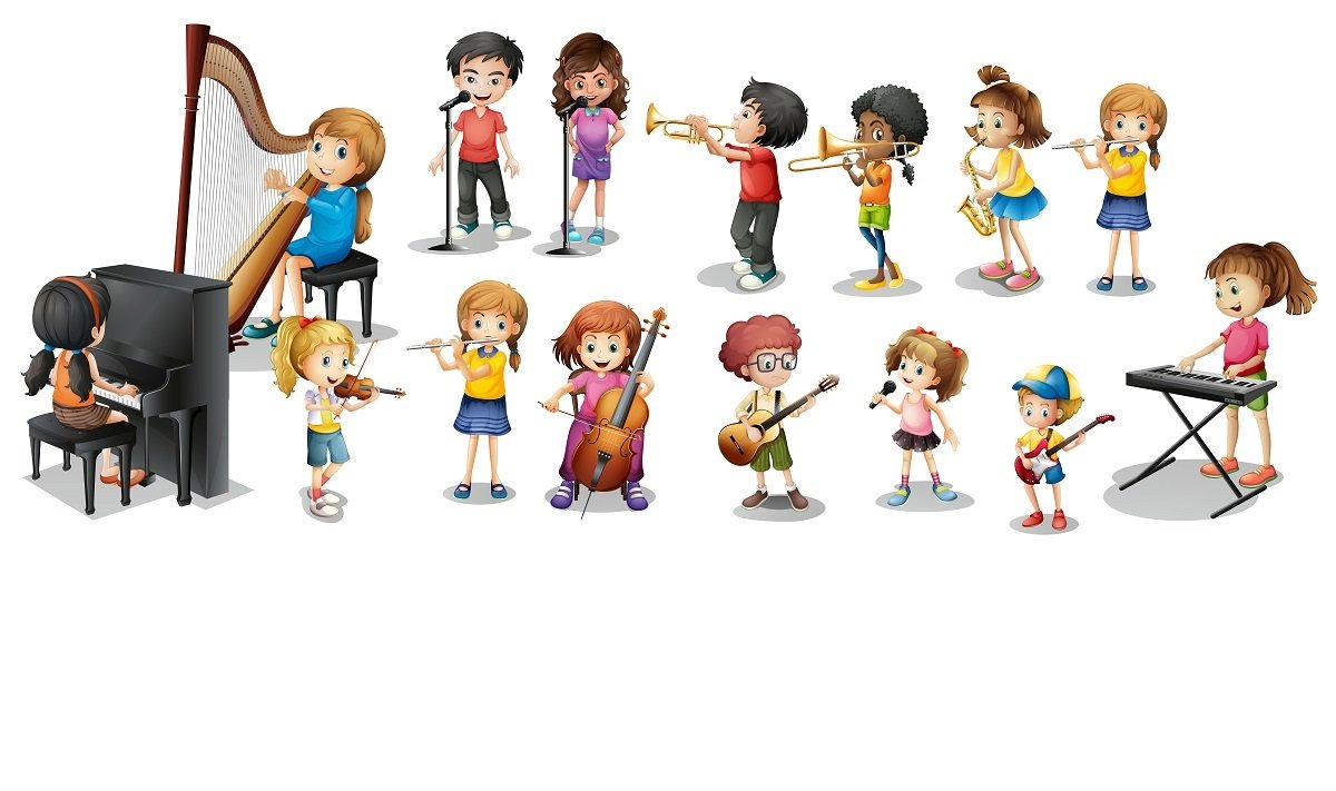 Дети играющие на разных инструментах