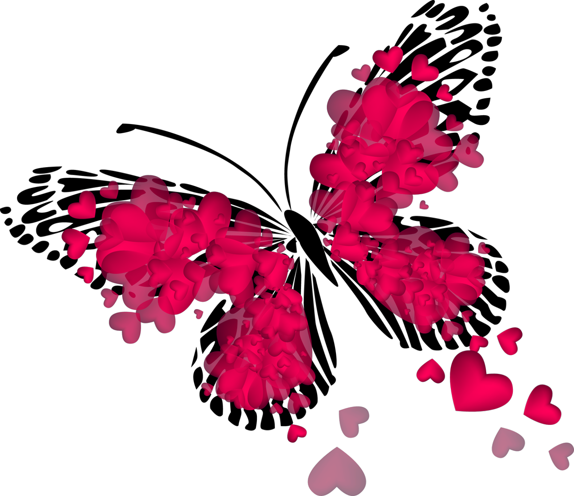 Стикер бабочка на прозрачном фоне