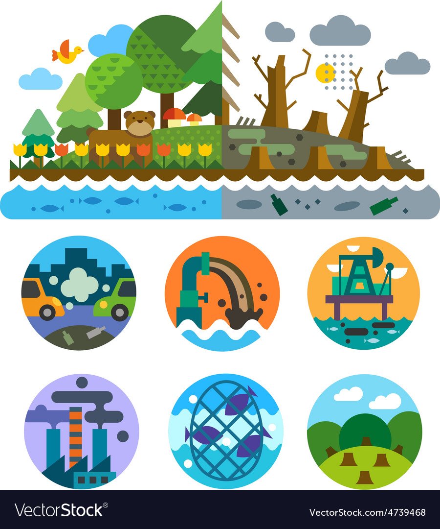 Значки загрязнения окружающей среды