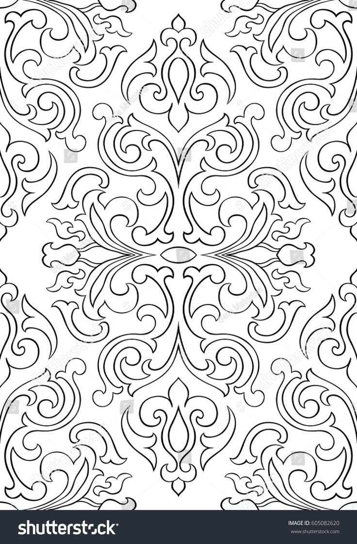 Восточные узоры и орнаменты чб