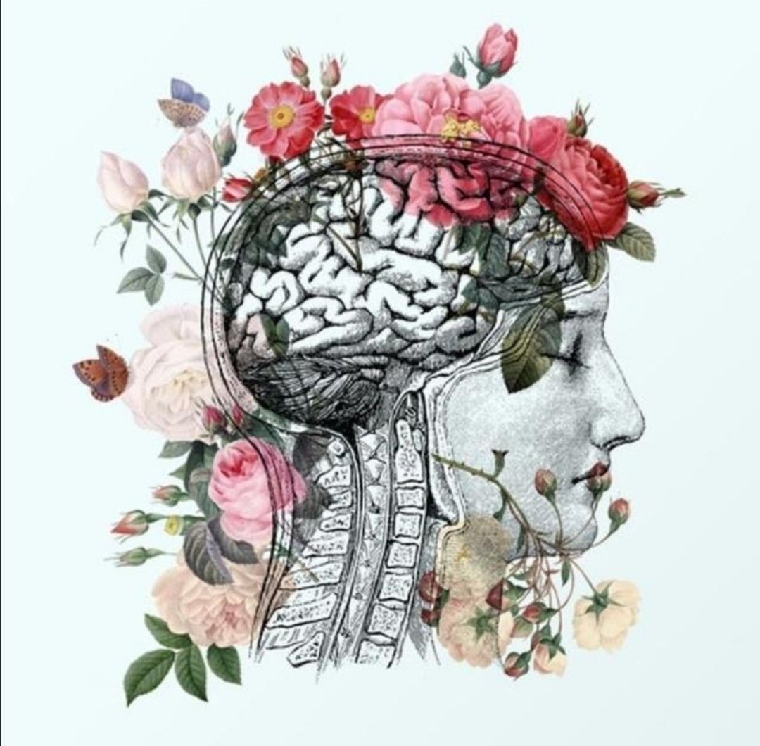 Мозг с цветами