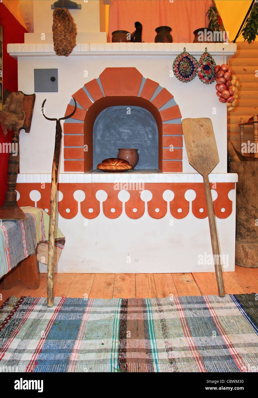 Урало Сибирская роспись на печи