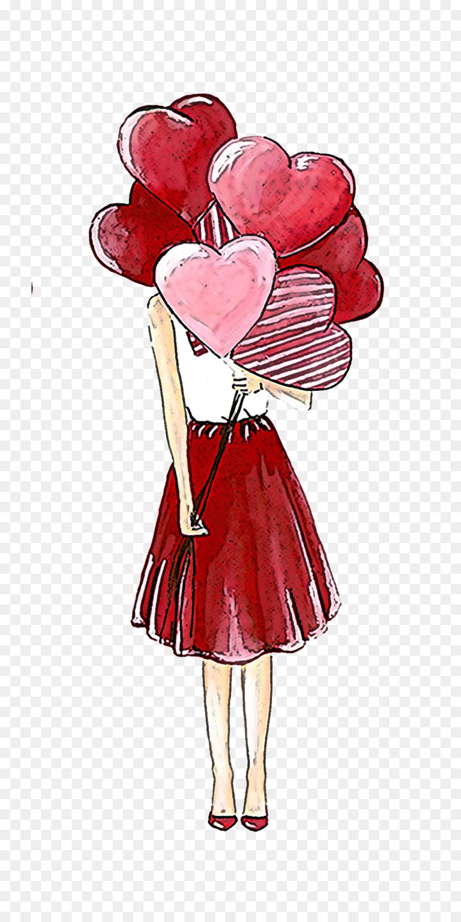 Иллюстрации девушек сердечко