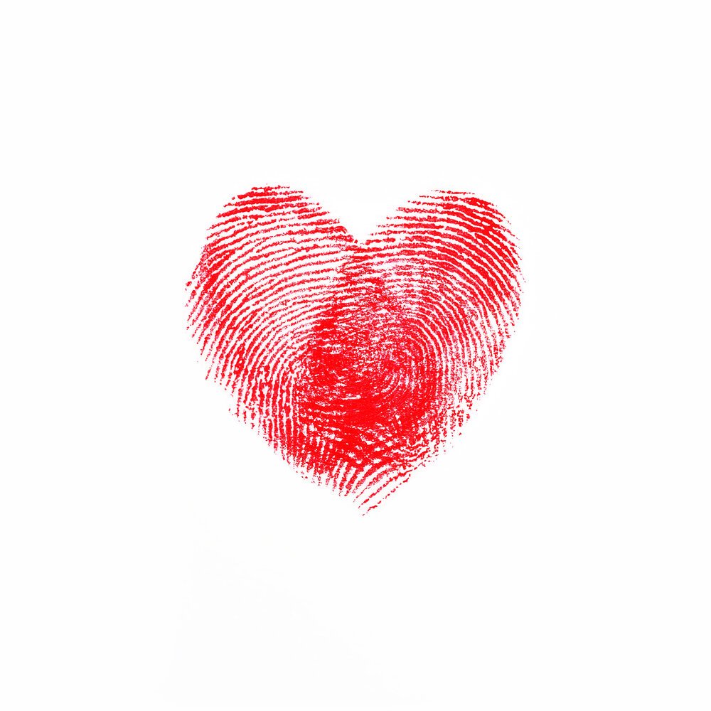 Сердечко отпечатками пальцев