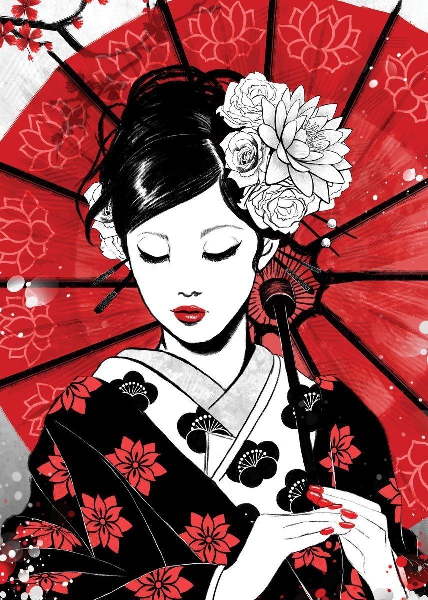 Japanese Prints японская живопись гейши Geisha Art гейша иллюстрация Japanese Art