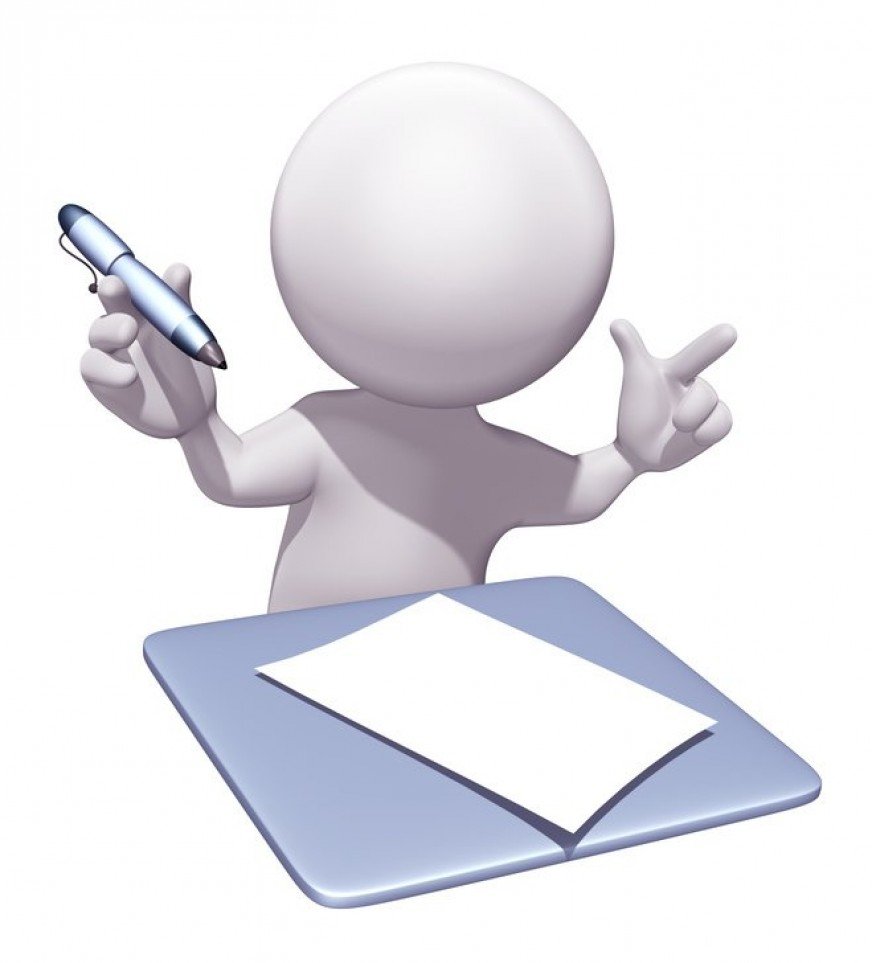 Человечек пишет