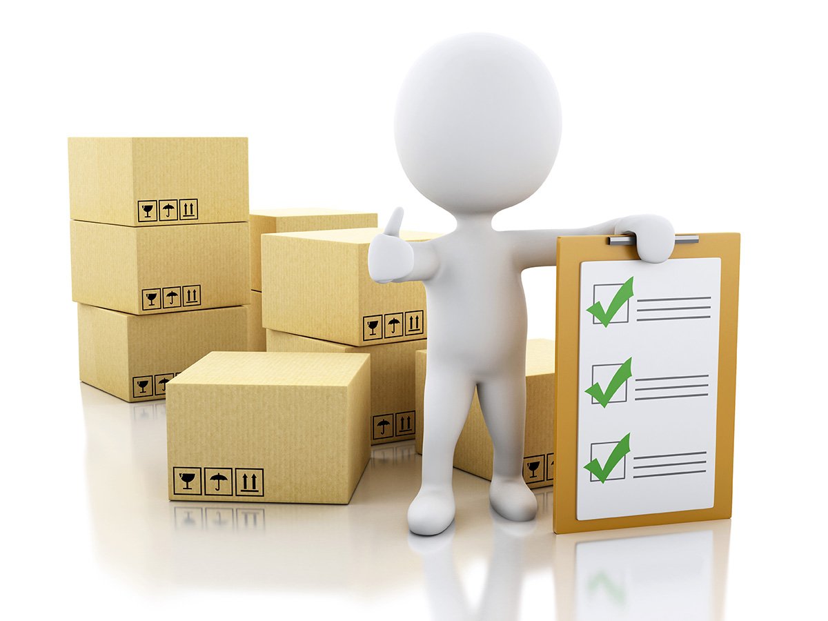 Белый человечек с коробкой