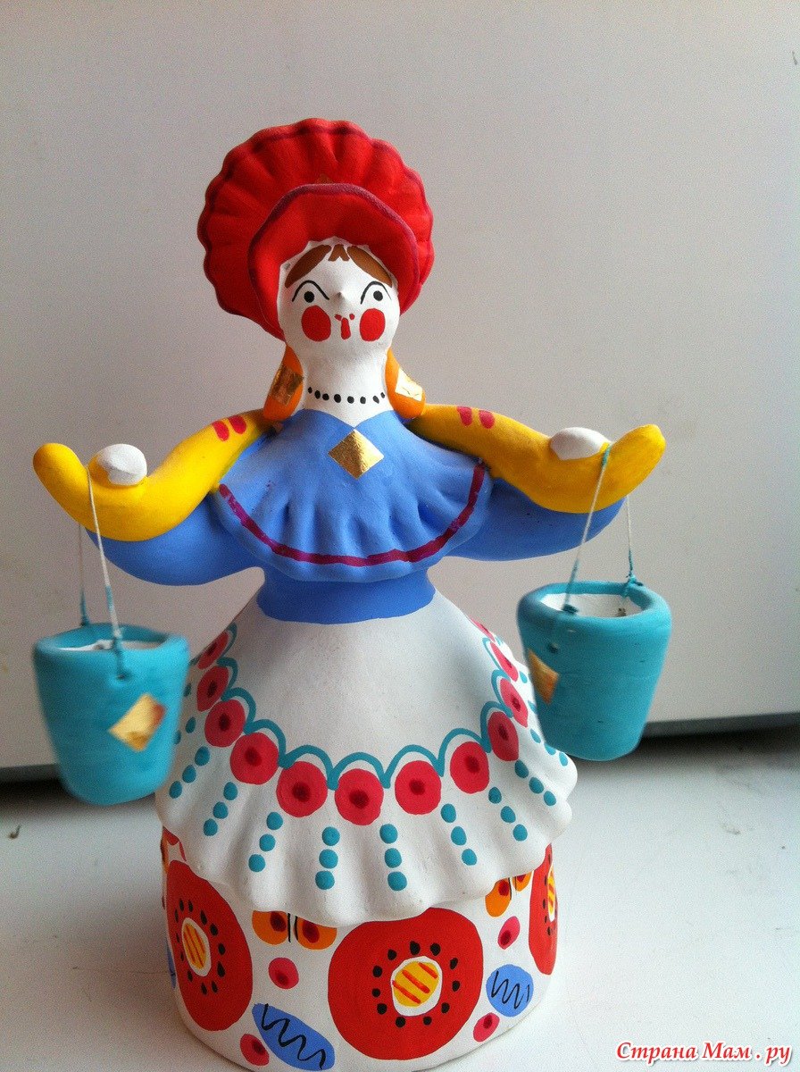 Водоноска Дымковская игрушка рисование