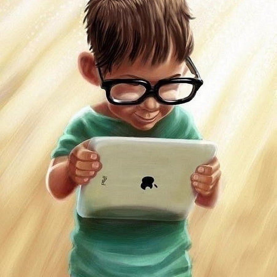 Ребенок умный мультяшный вектор