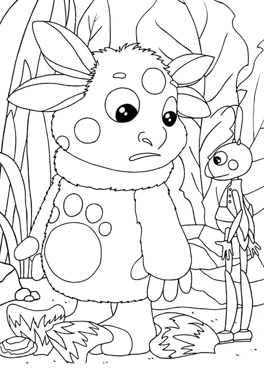 Герои мультфильма Лунтик раскраска