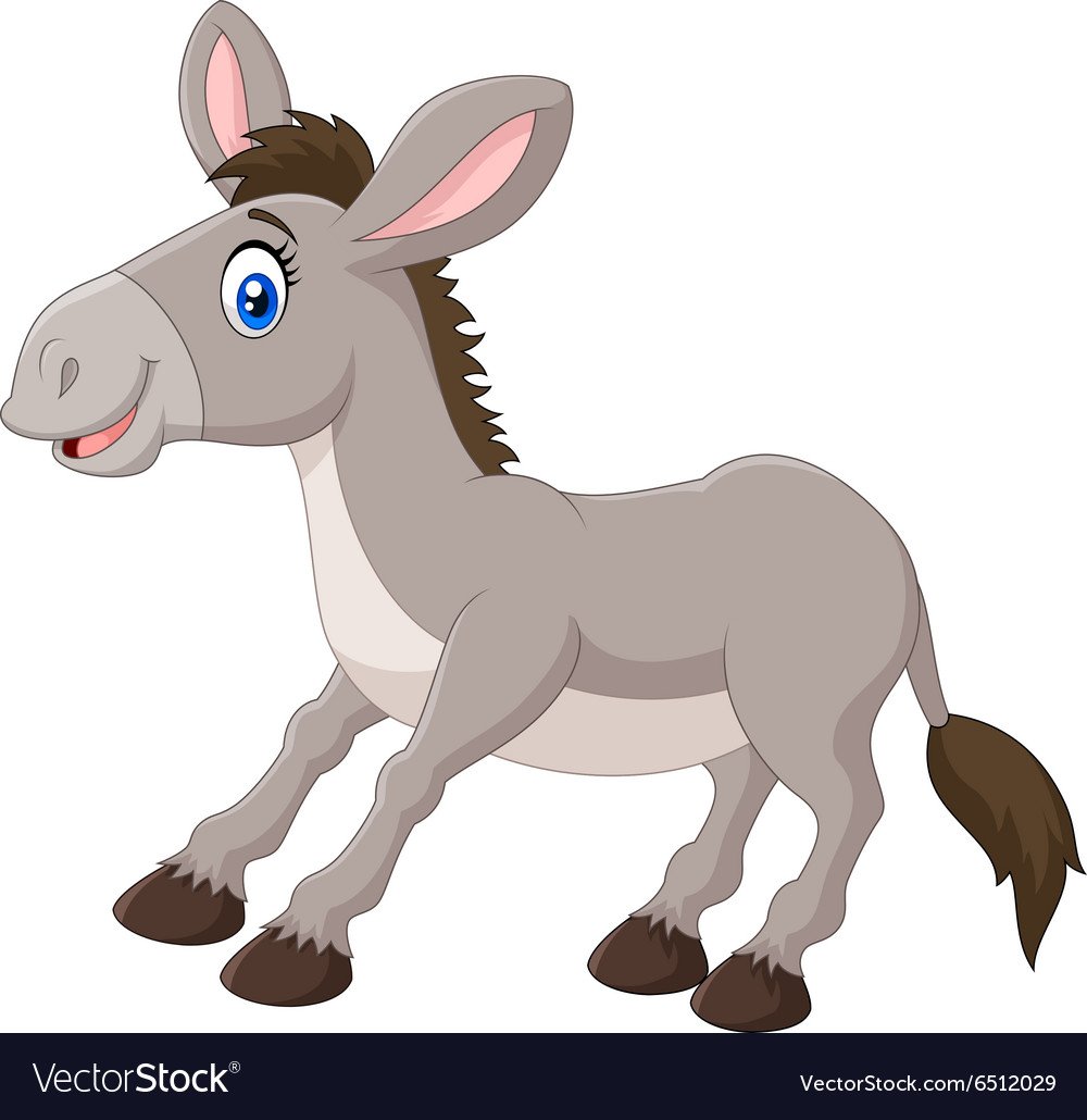 Осел мульт на белом фоне