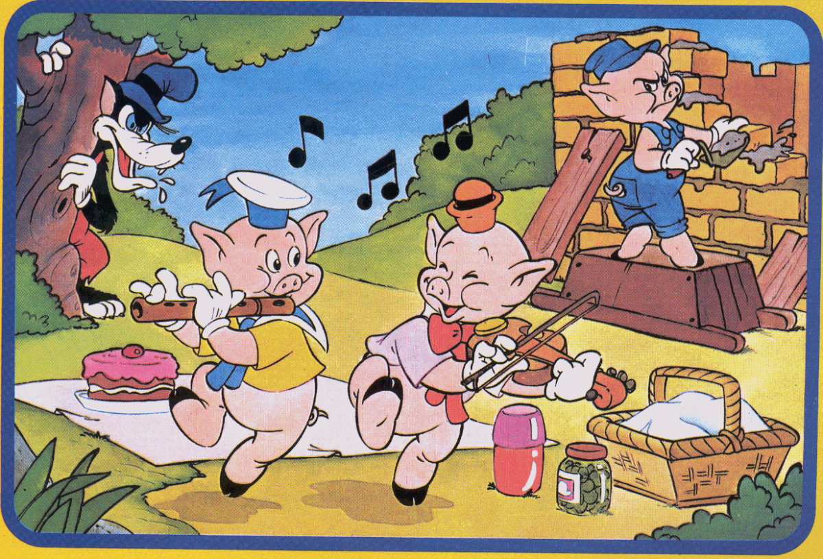 Волт Дисней три поросенка