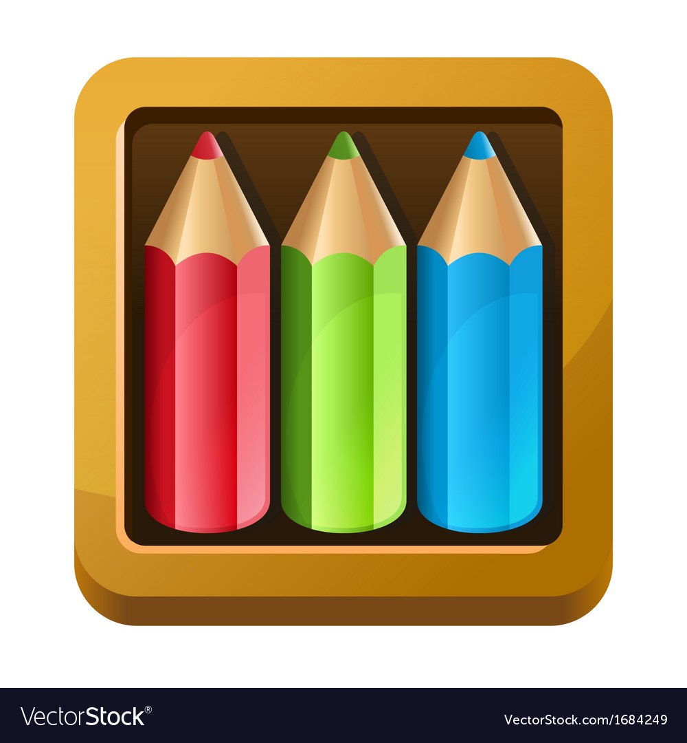 Коробка с карандашами вектор