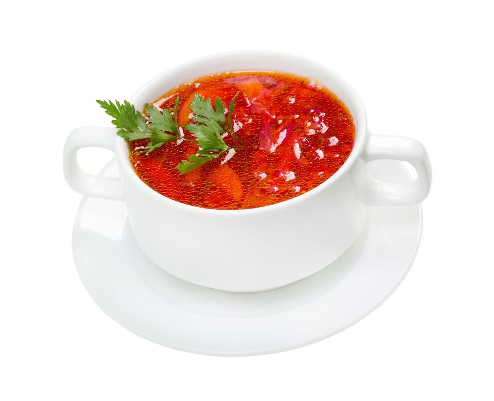 Ягодные супы на белом фоне