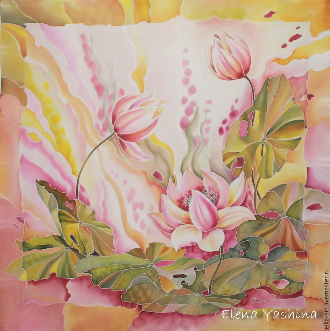 Батик кувшинки горячий батик