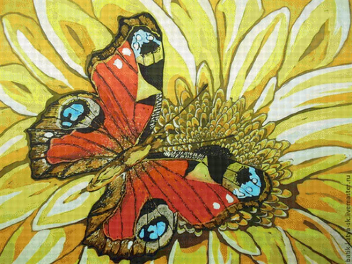 Бабочка техника батик