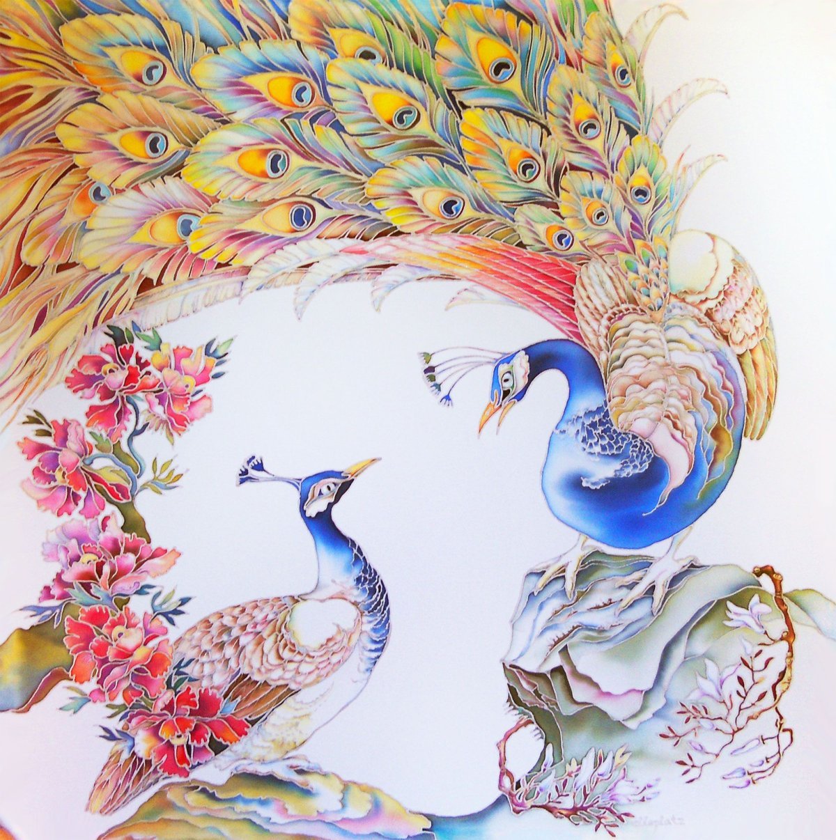 Батик- Павлин холодный батик