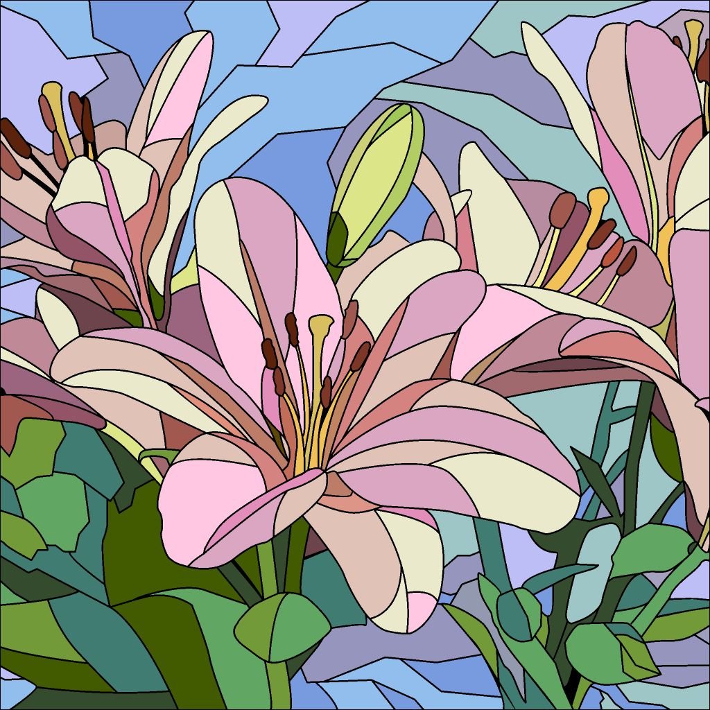 Лотос батик витраж