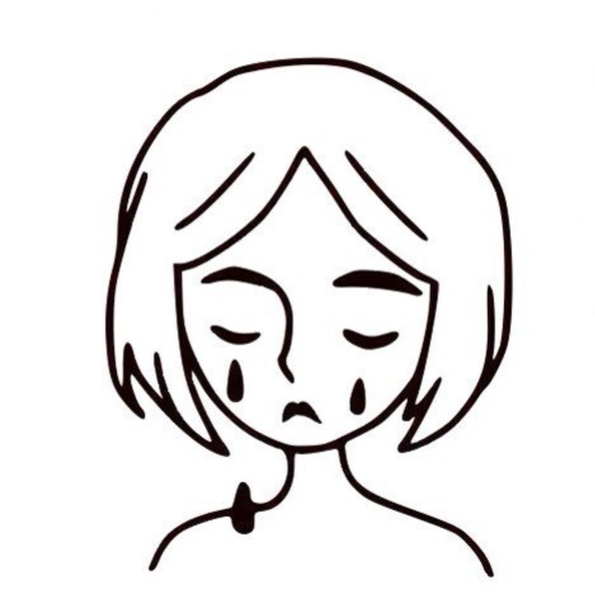 Стикеры грустные черно белые