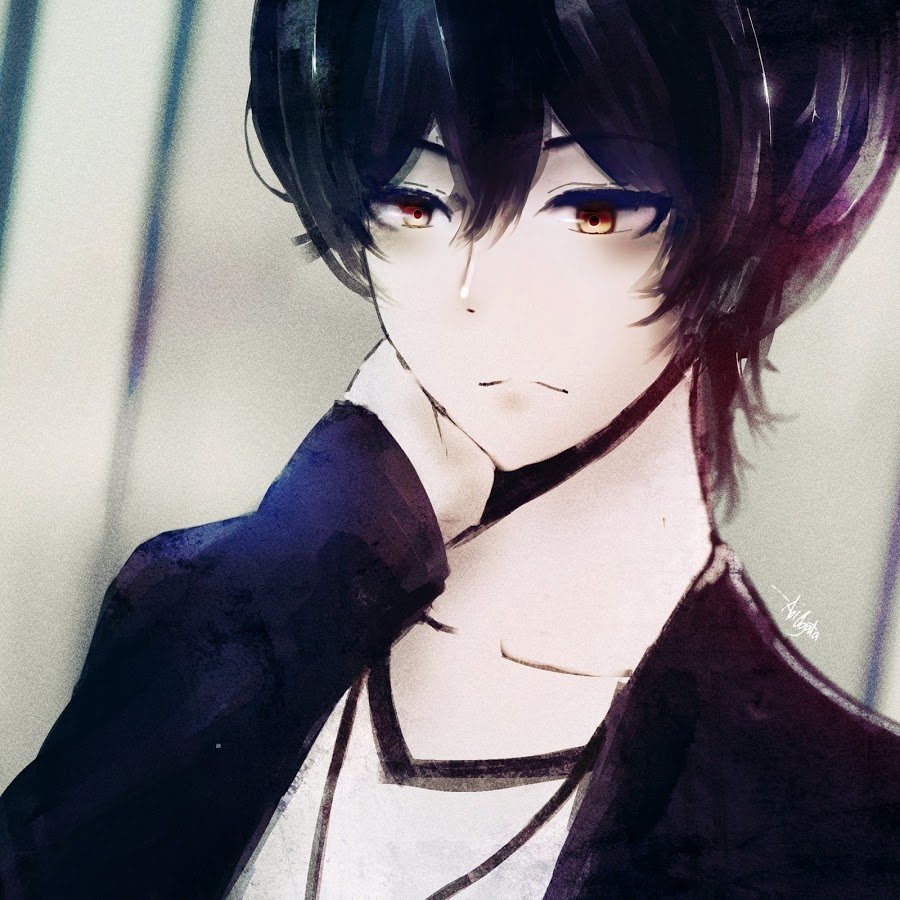 Парень чернобелвй аниме