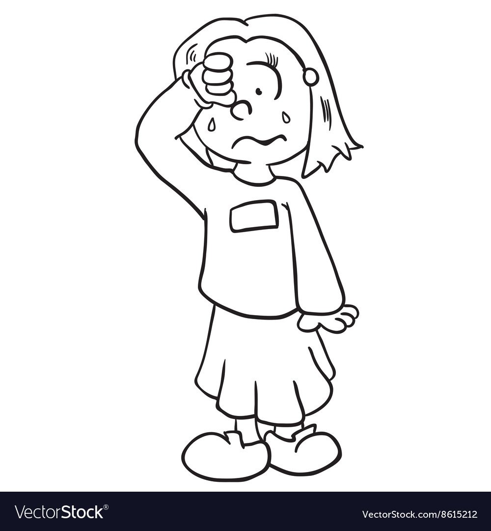 Грустная девочка раскраска