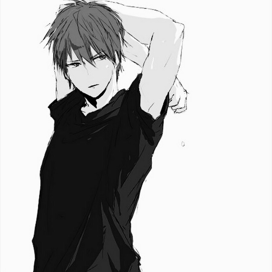 Аниме парни черно белые